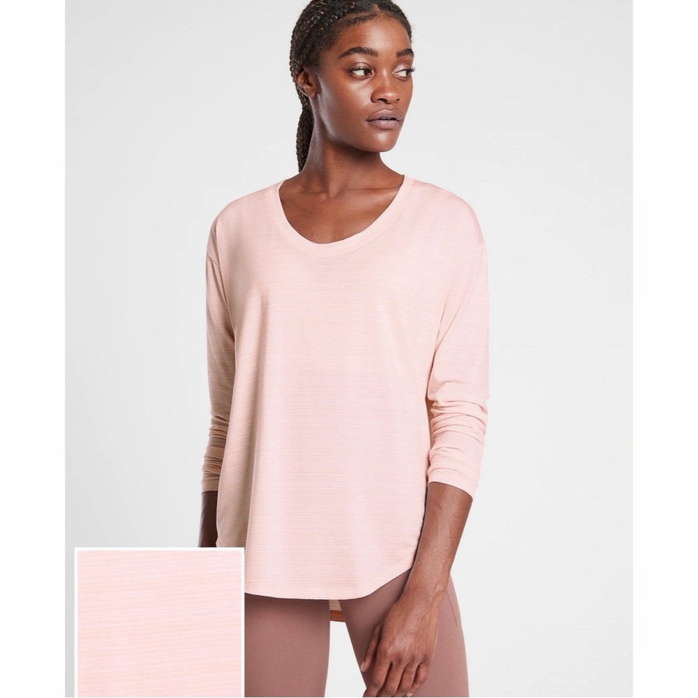 Athleta Cloudlight Stratus Striped Top - Pink NWT SZ 1X - Picture 3 of 14